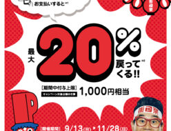 ただいまPayPayでは 「街のお店を応援！最大1,000円相当 20％戻ってくるキャンペーン」を開催中。 贈物広場セノヲでは10月1日以降も変わらずPayPayをご利用いただけます。